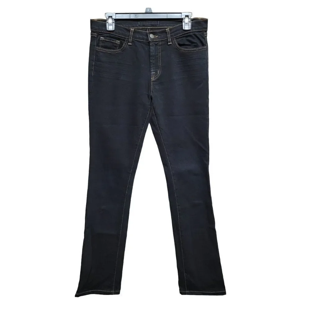 J Brand‎ Cigarette Mid Rise 814 Jeans Black Wsh Womens Size 29 Denim Straight
